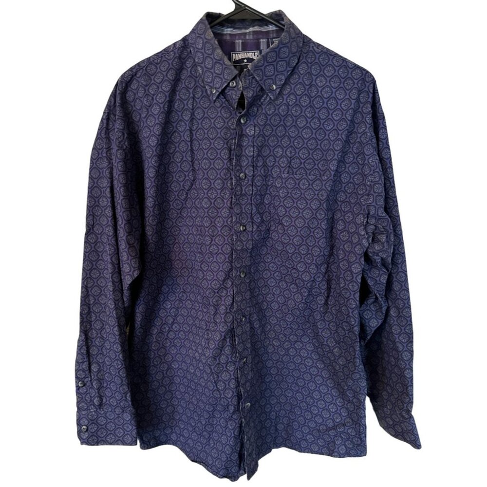Panhandle Purple Geometric Medallion Western Button Down Shirt Mens M 38AWF17 h2 - Picture 1 of 6